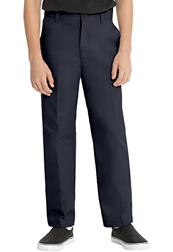 Image of Classroom Uniforms Boys Husky Flat Front Pant Pants | Youth Plus Fit, Boxer Elastic Waistband, Soft Fabric, Comfortable Design, Easy-care Fabric, School Uniform Essential