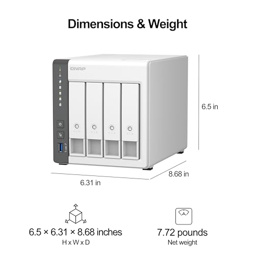 Image of QNAP TS-433-4G-US 4 Bay NAS with Quad-core Processor, 4 GB DDR4 RAM and 2.5GbE Network (Diskless)