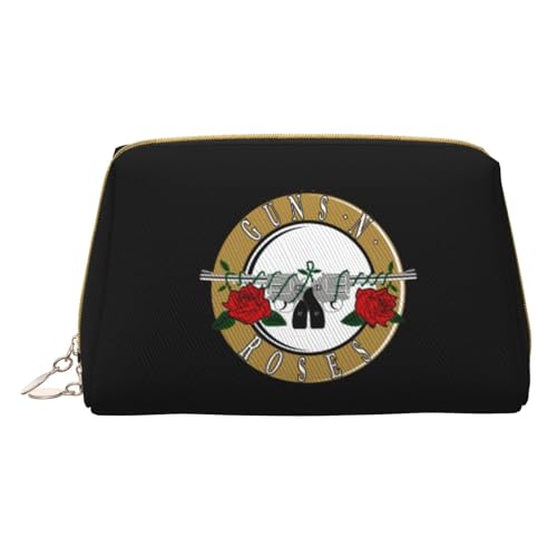 ガンズアンドローゼズ 化粧ポーチ 化粧品バッグ 化粧品収納 ジッパー付き レザー トラベルバッグ 大容量 ポータブル 多機能 筆箱 筆入れ 収納バッグ 防水