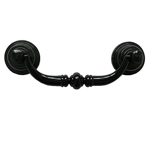 Poignée bail 4.25" de style antique avec finition noir poli