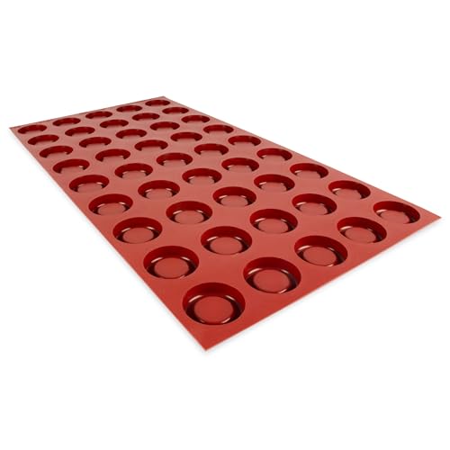 Maé - Moule à Tarte Easy Tarte Mini Rond GN1/1 45 Alvéoles - Silicone Alimentaire Premium Anti-Adhérent - Démoulage Facile et Net - Idéal Professionnels...