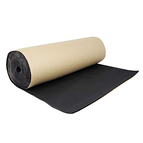 sourcing map Tapis Isolation 5mm Isolant Acoustique Voiture Aile Bruit Sonore Capot Moteur Noir 40'x40'/100x100cm