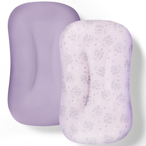 Image of Cpzzkq Baby Lounger Cover 2 Pack - Silky Soft and Breathable Infant Lounger Cover, Newborn Lounger Slipcover for Baby Boys Girls, Fits Cpzzkq & Most Loungers, Cover Only, Purple
