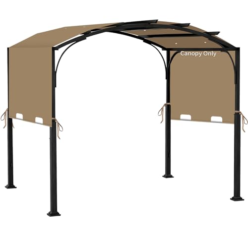 Image of 85 inchx 208 inch Universal Pergola Shade Cover, Garden Shade Replacement for 17x7.4 Ft Outdoor Pergola Structure, Patio Gazebo Canopy, Porch, Balcony Waterproof Top (Cover Only, Khaki)
