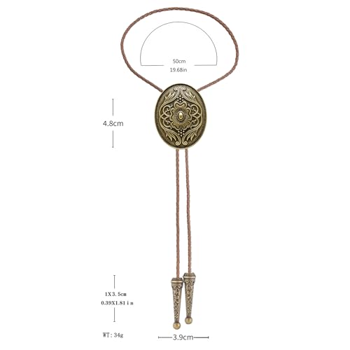 Image of Jeilwiy Bolo Tie for Men, Western Bolero Tie Cowboy Ties Native American Cowgirl Bolo Tie Accessories for Men Women