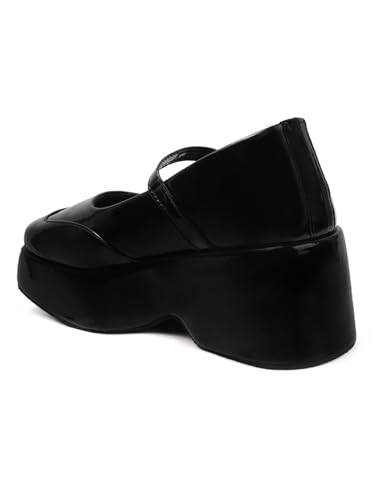 Image of SilverArrow womens Trendz Fashion Sandals|Platform Mary Jane Style Heel Sandals With Thin Strap Buckle Closure Support|Casual Wear
