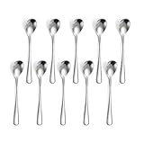 Set di 6 cucchiaini per uova, in acciaio inox, per colazione, uova sode