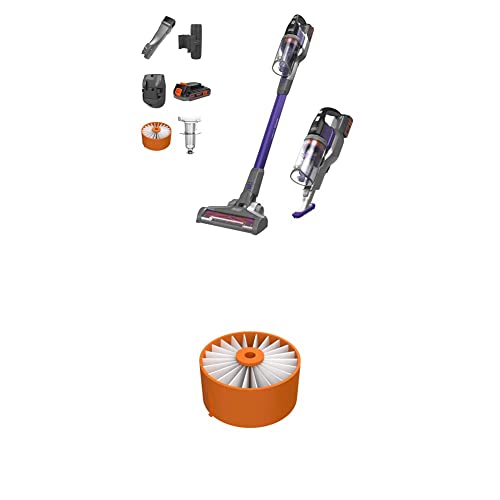 Image of BLACK+DECKER Powerseries Extreme Cordless Stick Vacuum Cleaner for Pets, Purple with Replacement Filter (BSV2020P & BSVF1)