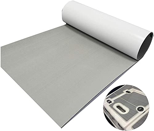 LUBEMIDA Boat Flooring Sheet EVA Foam Marine Teak Decking Carpet, 94.5x35 inches Plain Color Mats (Light Gray)