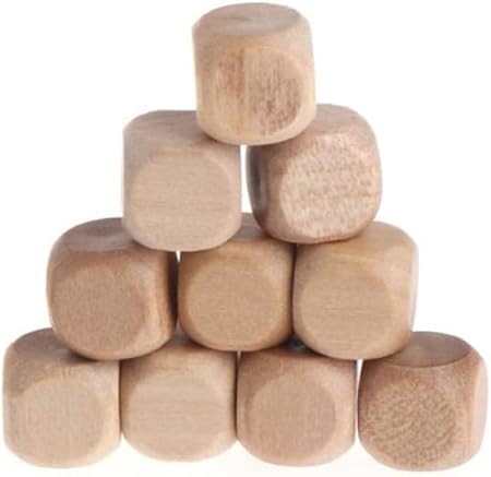 Pack of 10 Wooden Dice 1.8 cm