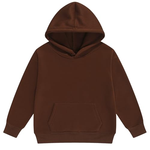 Image of Kids Athletic Pullover Hoodie Sweatshirt with Pocket Tops,2-12Years | Boys and Girls Fleece Hooded Christmas Halloween Teen Girls Athletic Hoodie Solid Color Lightweight Classic Kids Clothes