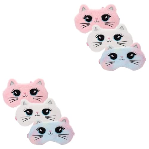 GRADENEVE 6 個 猫 目隠し 旅行 睡眠 目隠し 睡眠 アイ アイ カバー 遮光 アイ 素敵 目隠し 軽量 アイ しなやか アイ アイ シェード カバー ぬいぐるみ アイ