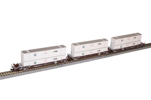 Wagon de puits Gunderson Maxi-IV BNSF échelle N pour créer de longs trains de fret
