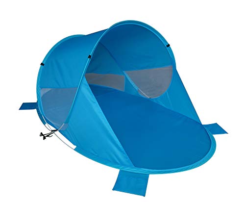 Preisvergleich Produktbild Strandmuschel Pop Up Strandzelt Blau Polyester blitzschneller Aufbau Wetter- und Sichtschutz Duhome BT-006