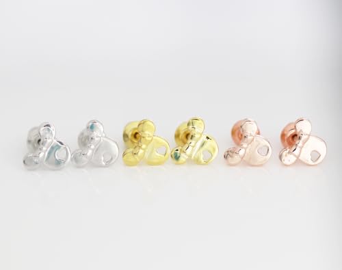 silver earrings for girls, rose gold plated 925 Sterling Silver small tiny cute Mouse stud earrings for women girls kids, birthday Gift2