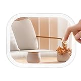 Tragbarer LED-Reise-Make-up-Spiegel – 3 Beleuchtungsmodi, Touchscreen, Klappspiegel, per USB wiederaufladbar, Beauty-Werkzeug für Geldbörse und Schreibtisch, kompakter Kosmetikspiegel |