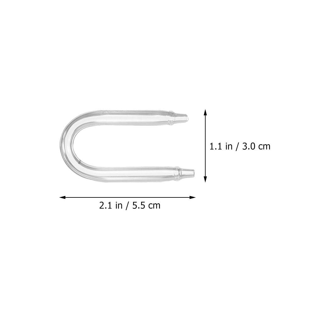 POPETPOP Difusor de CO2 para acuario en forma de U Tubo de vidrio de refinación de CO2 Tubo de dióxido de carbono Conector de manguera para acuario Fish Tank Accesorios de bomba de aire transparente