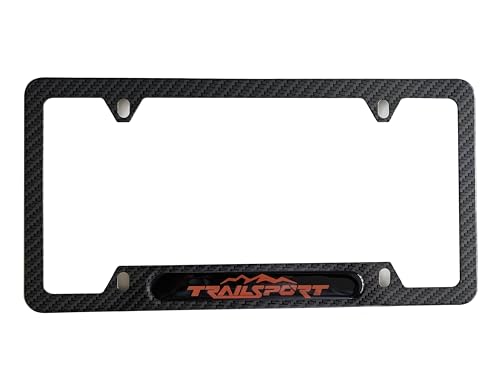 QAMNVCRTY Carbon Fiber License Plate Frame Cover Holder Trailsport for Honda Truck Car Accessories Stainless Steel 1PC, CPK22PW