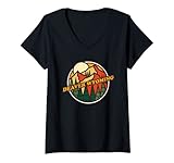 Photo Gallery donna vintage deaver, wyoming mountain hiking souvenir stampa maglietta con collo a v Photo Gallery donna vintage deaver, wyoming mountain hiking souvenir stampa maglietta con collo a v