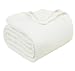 TreeWool, 100% Soft Premium Cotton Thermal Blanket Lightweight Easy Care Soft Comfortable and Warm (Queen Size - 90" x 90", Waffle Weave, Ivory)