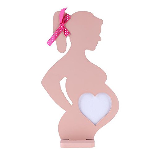 Broadroot Marcos de fotos Photo Frame Marco de fotos de madera con corazones para bodas bebés y mujeres decoración 10.31 x 5.90 x 0.39in