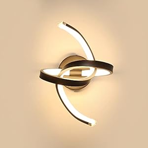 Osairous Applique Murale Interieur, 16W Appliques LED Design Courbe, Lampe Murale Moderne en Acryliquel pour Chambre, Salon, Hôtel, Escalier, Allée, 3000K Blanc Chaud