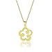 collar Colgante Colgante simple en forma de flor fresca pequeña en el horno collar de flores pequeñas de acero inoxidable dorado cadena de clavícula cadena de cuello rojo neto regalos para mujer