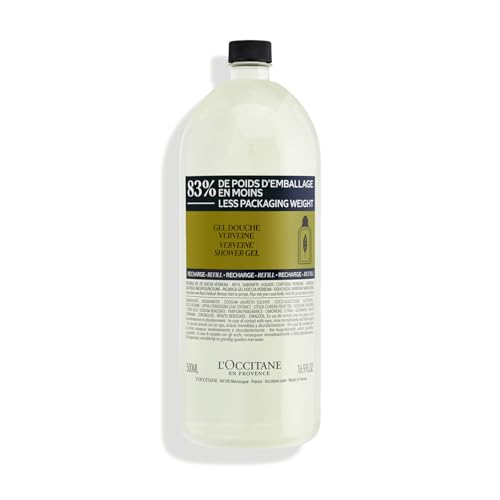 L'OCCITANE - Recarga Gel de Ducha Verveine (Verbena) - 500 ml - Notas ácidas y refrescantes - Fabricado en Francia