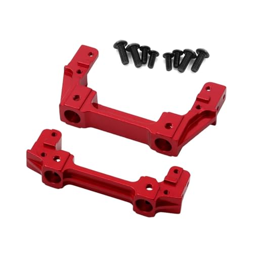 for Axial 90047 for Wrangler for SCX10 II 90046 1/10 Metal Front Rail Bumper Mounts Servo Stand RC Crawler Car Upgrade Parts RC Car Accessories(Red)