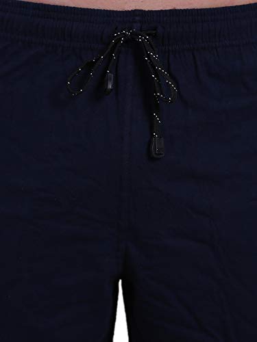 Image of T.T. Cotton Blend Shorts for Men | Regular Fit | Elasticated & Zipper | 2 Sided Pockets & 1 Back Pocket | Solid | Above Knee Length Bermuda Short | Ideal for Casual Outings