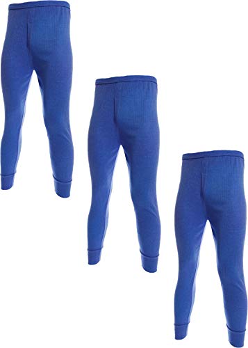 Image of 3 Pairs Mens Undercover Brushed Thermal Long Johns Blue Medium