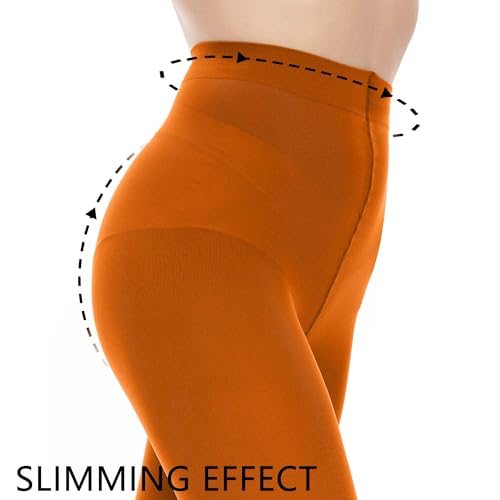 Image of Citystl Opaque Black Tights for Women, 80D Tummy Compression Plus Size Tights, Control Top Microfiber Pantyhose for women