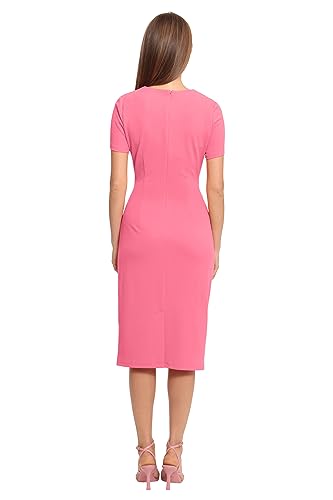 Image of Maggy London Women's Dresses Ruched Waist Crepe Sheath Dress Workwear Office Occasion Event Guest of