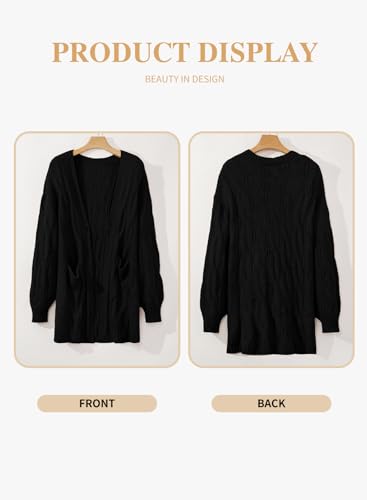 Eytino Plus Size Cardigans for Women Open Front Long Sleeves Lightweight Fall Sweaters with Pockets(1X-5X)4