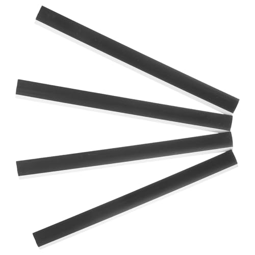 ADOCARN 4pcs Rubber Lip Replacement Dustpan Edge Strips Soft Black Dustpan Repair Accessories for Garbage Shovel Edge Protection Multipurpose Cleaning Tool Flap