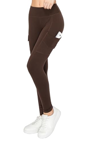 Legging de yoga marron taille haute pour femme ALWAYS en taille L