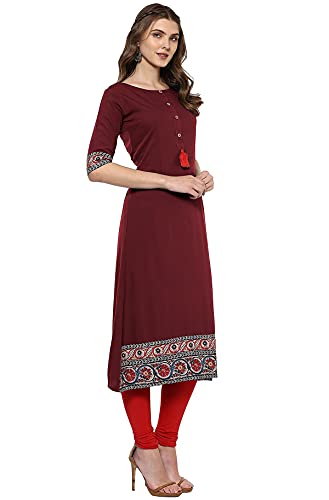 Image of ALC Creation Women's Crepe Printed A-Line Kurti