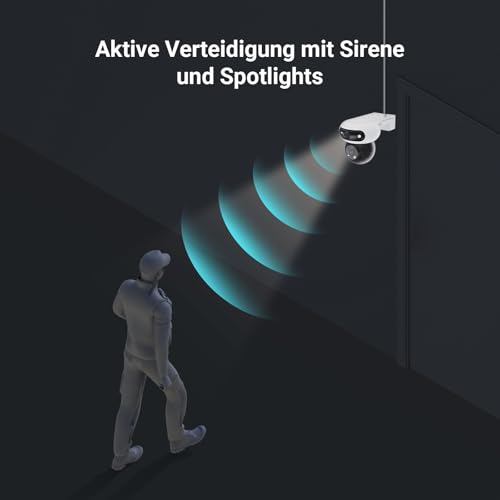 EZVIZ 4MP+4MP WLAN Überwachungskamera Aussen mit Dual-Objektive, 360°-Überwachung, 40m Farbnachtsicht, Dual-Ansicht… – Ansicht 9