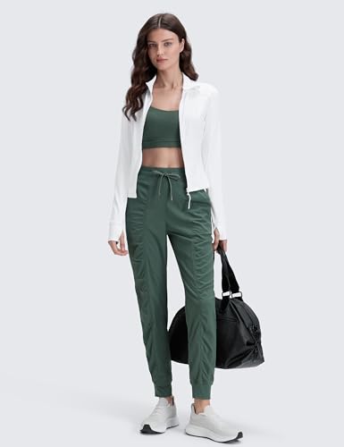 Image of CRZ YOGA Ease Line Joggers 26 inch /28.5 inch /30.5 inch | Casual, Lightweight, Ruched Design, Pockets, for Women