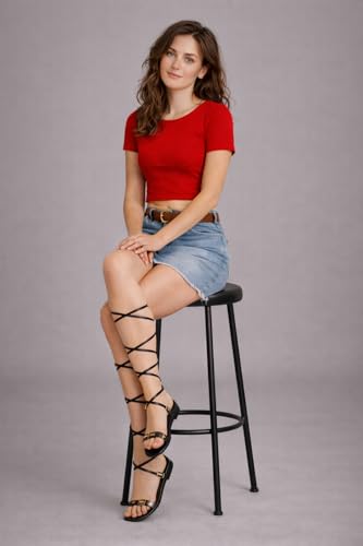Image of Womens Round Neck Casual Solid Crop Top