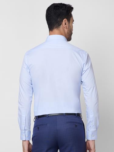 Image of Park Avenue Men Slim Fit Fil-A-Fil Pattern Pure Cotton Semi Cutaway Collar Full Sleeve Formal Shirt