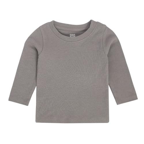 Image of miniklub Baby Round Neck Full Sleeve Knitted Cotton T-Shirt, Pack of 2 (Yellow /Grey Color)