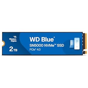WD Blue SN5000 NVMe SSD 2 TB interne SSD (Geschwindigkeiten von bis zu 5.150 MB/s/4.850 MB/s Lesen/Schreiben, 900 TBW, Western Digital nCache 4.0, Acronis True Image for Western Digital)