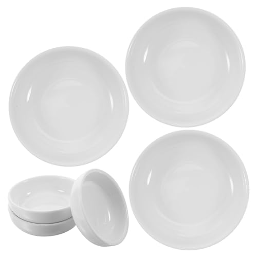 DRESSOOS 6 Platos Redondos de Porcelana para Salsa y Aperitivos, Aptos para Lavavajillas, Tamaño 8x2.5 Cm, Ideales para Reuniones Familiares y Fiestas
