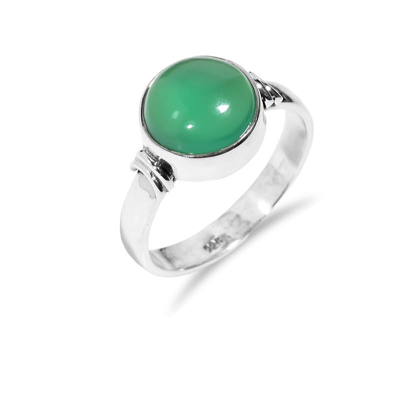 Bague en onyx vert argent 925 fait main chic et intemporel