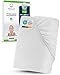 Sensalou Waterproof Fitted Sheet 80 x 180 cm Set of 2 – Soft Mattress Protector for Kids Beds – Quiet & Breathable Cover With Leakproof Membrane – Washable At 95 °C – Hypoallergenic & Secure Fit