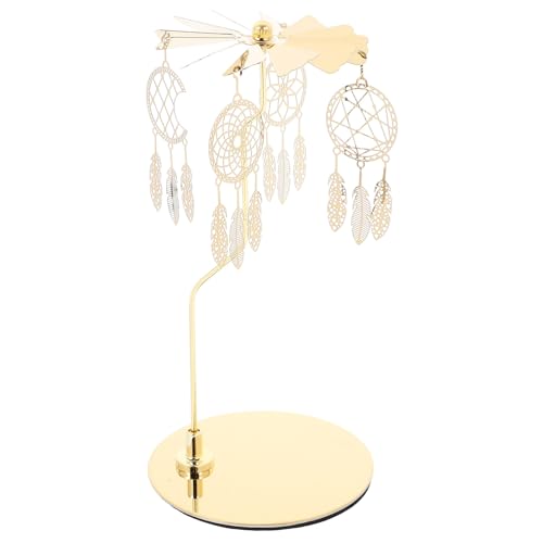 GRIRIW Rotating Candlestick Rotatable Candlestick Wind Candlestick Decors Rotating Metal Aromatherapy Candle Holder Ornament Home Candleholders Chime The Gold Stainless Steel to Rotate