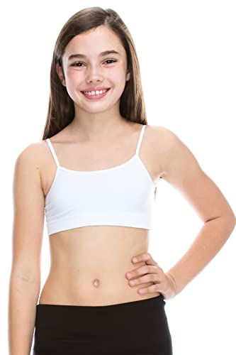 Kurve Girl’s Training Sports Bra – Seamless Bralette Kids Crop Cami Made in USA