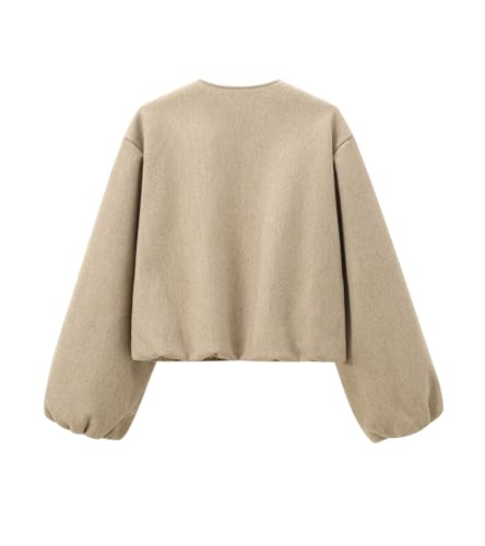 Womens Cropped Bomber Jacket Zip Up Varsity Jacket Casual Lightweight Welt Pockets Outwear Coat2