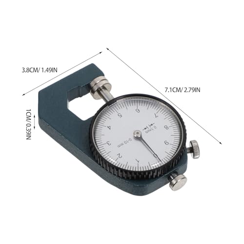 Calibrador de espesores digital preciso: 0-10 mm / graduación exacta de 0.1 mm, probador de cabeza plana para cuero, tela, papel, tubería hueca - herramienta de medición fácil de usar con gatillo pulgar miniatura 4